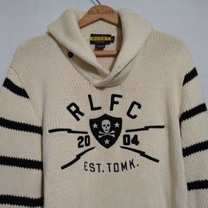 Ralph Lauren Cream and Black Men's Sweater